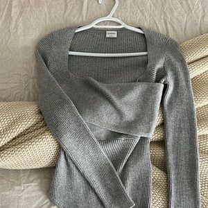 Gray Abercrombie bodysuit